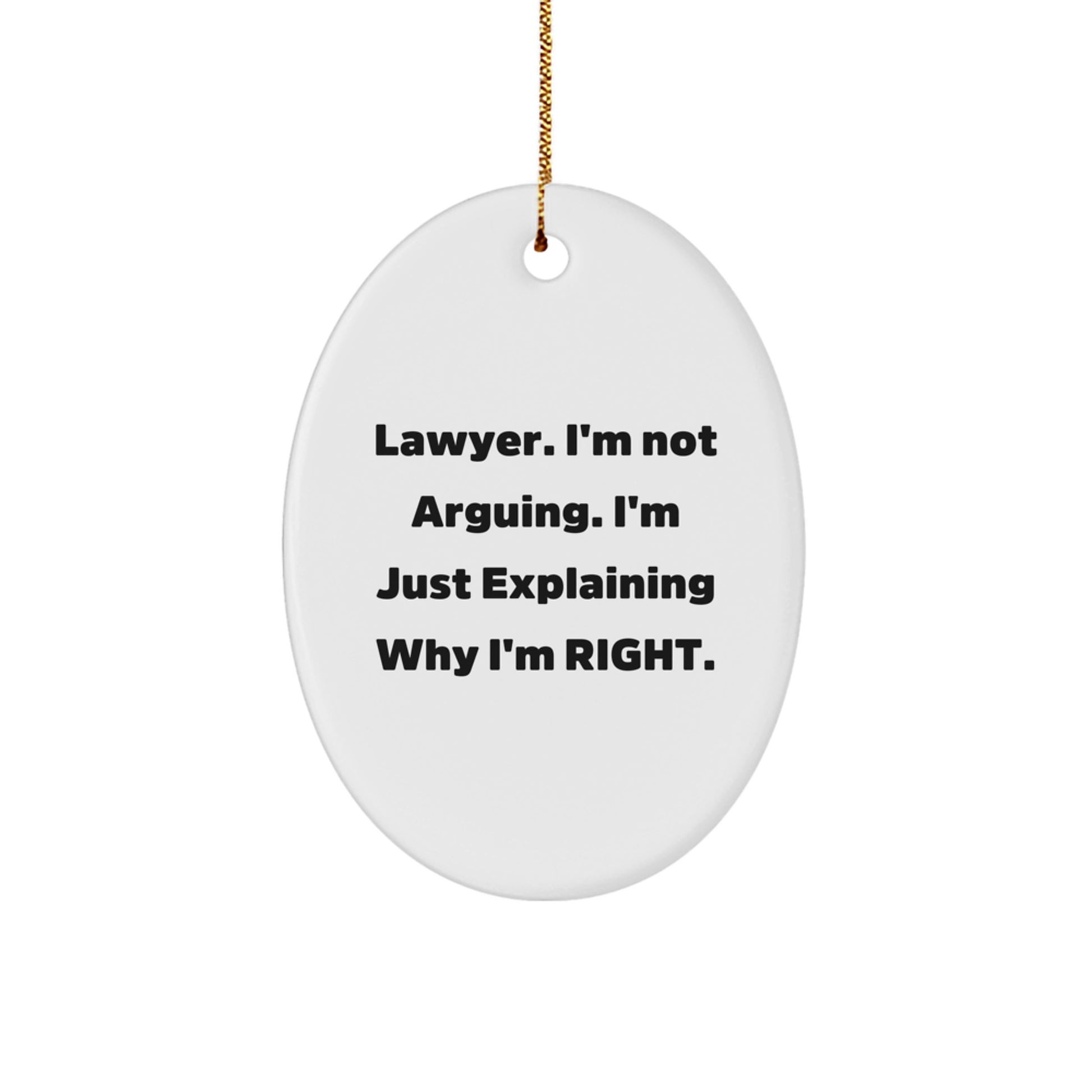 Funny Lawyer Gift from Friends - Cute Oval Ornament for Lawyer Christmas Unique - Image 1