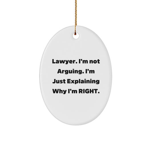 Funny Lawyer Gift from Friends - Cute Oval Ornament for Lawyer Christmas Unique - Image 1