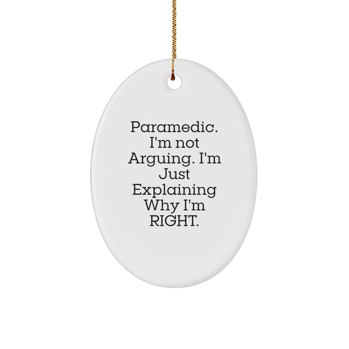 Funny Rescue Worker Gifts for Men, Christmas Unique Gifts from Friends, Rescue Worker Oval Ornament - Image 1