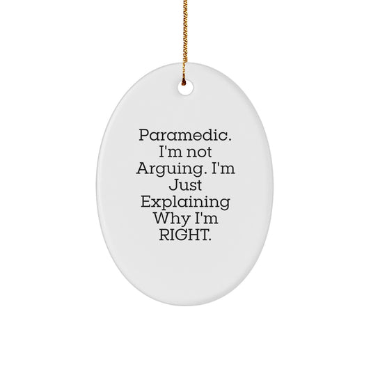 Funny Rescue Worker Gifts for Men, Christmas Unique Gifts from Friends, Rescue Worker Oval Ornament - Image 1
