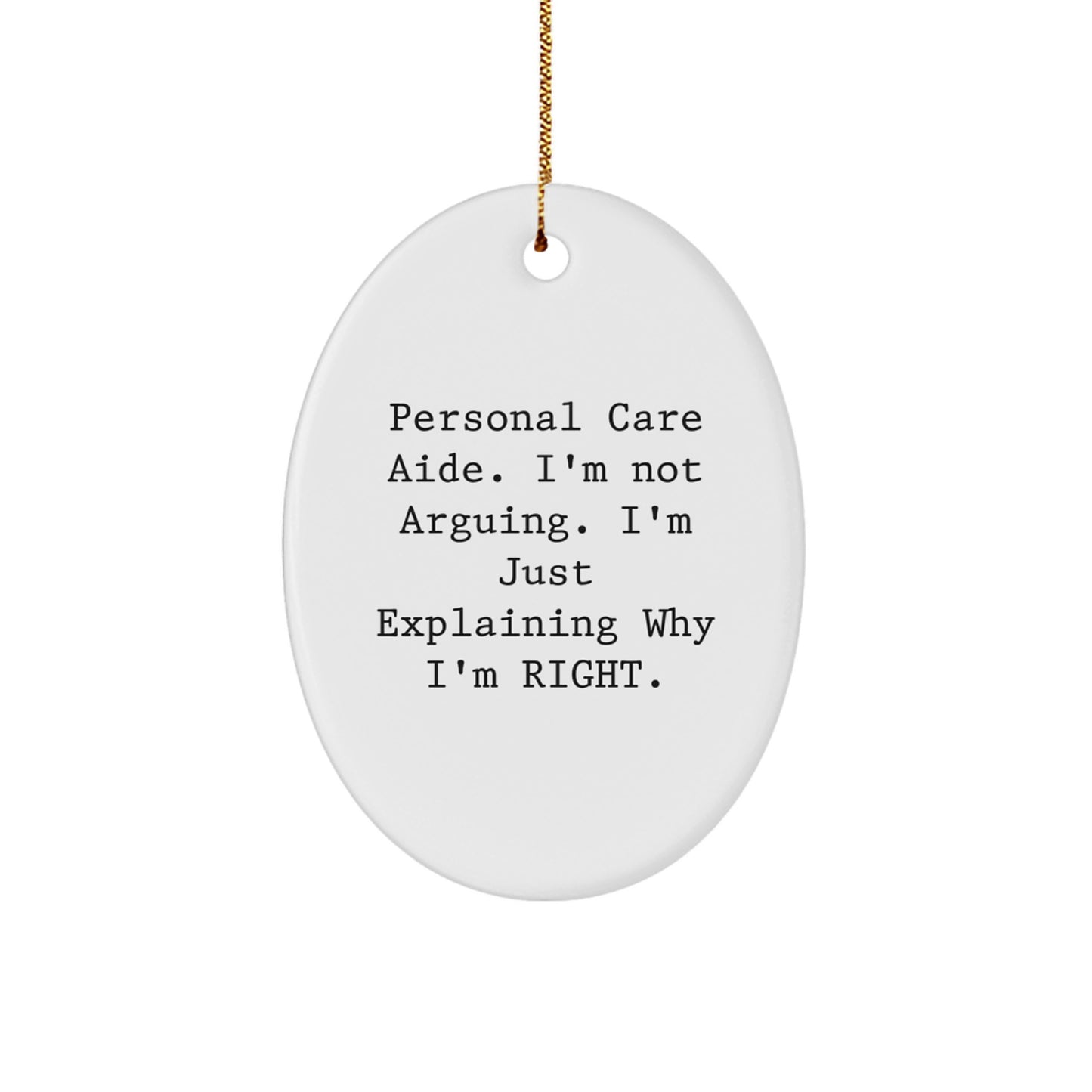 Christmas Gift for Her Personal Care Aide Oval Ornament Present - Image 1