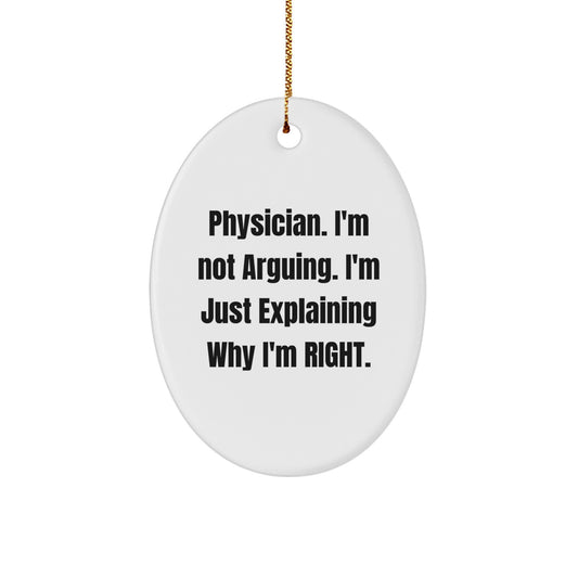 Funny Physician Gifts from Friends for Physician Men Oval Ornament Christmas Unique Decorations - Image 1