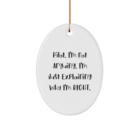 Pilot Keepsake Christmas Ornament for Him Gift – Durable MDF - Image 1