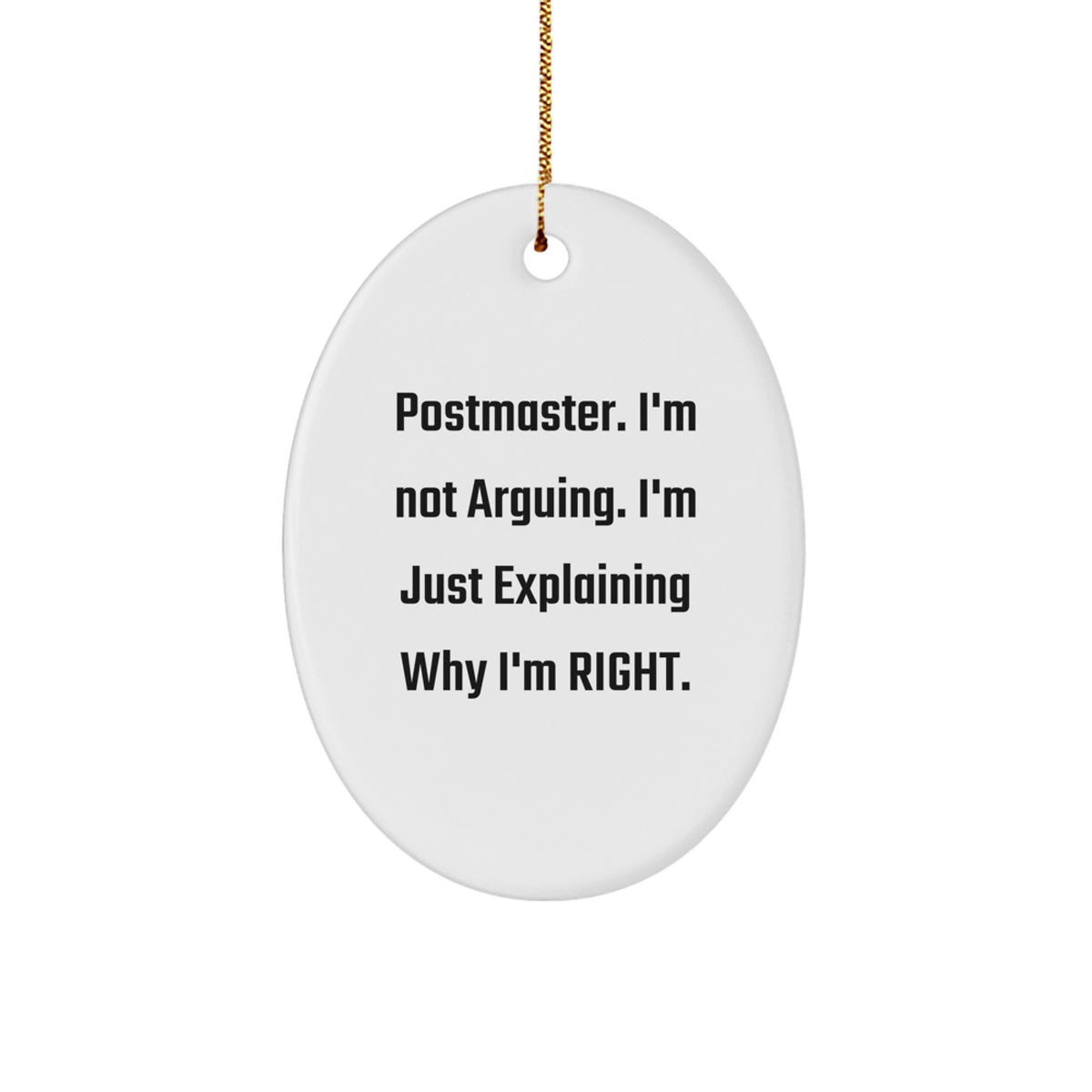Funny Postmaster Humor Oval Ornament Gifts from Friends for Postmaster Men, Unique Christmas Decorations - Image 1