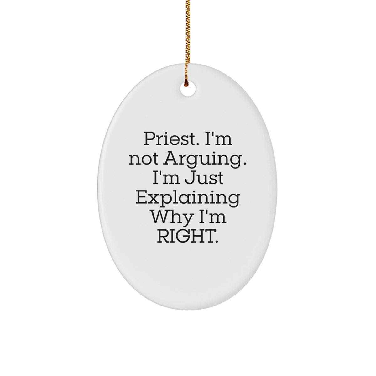 Priest Keepsake Christmas Ornament for Him Humorous Tree Holiday Gift - Image 1