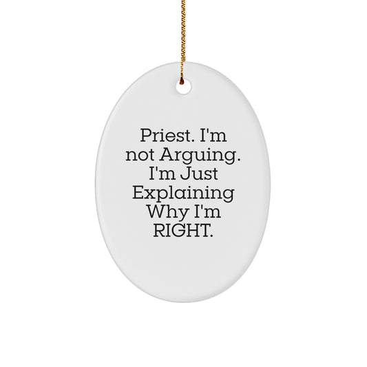 Priest Keepsake Christmas Ornament for Him Humorous Tree Holiday Gift - Image 1