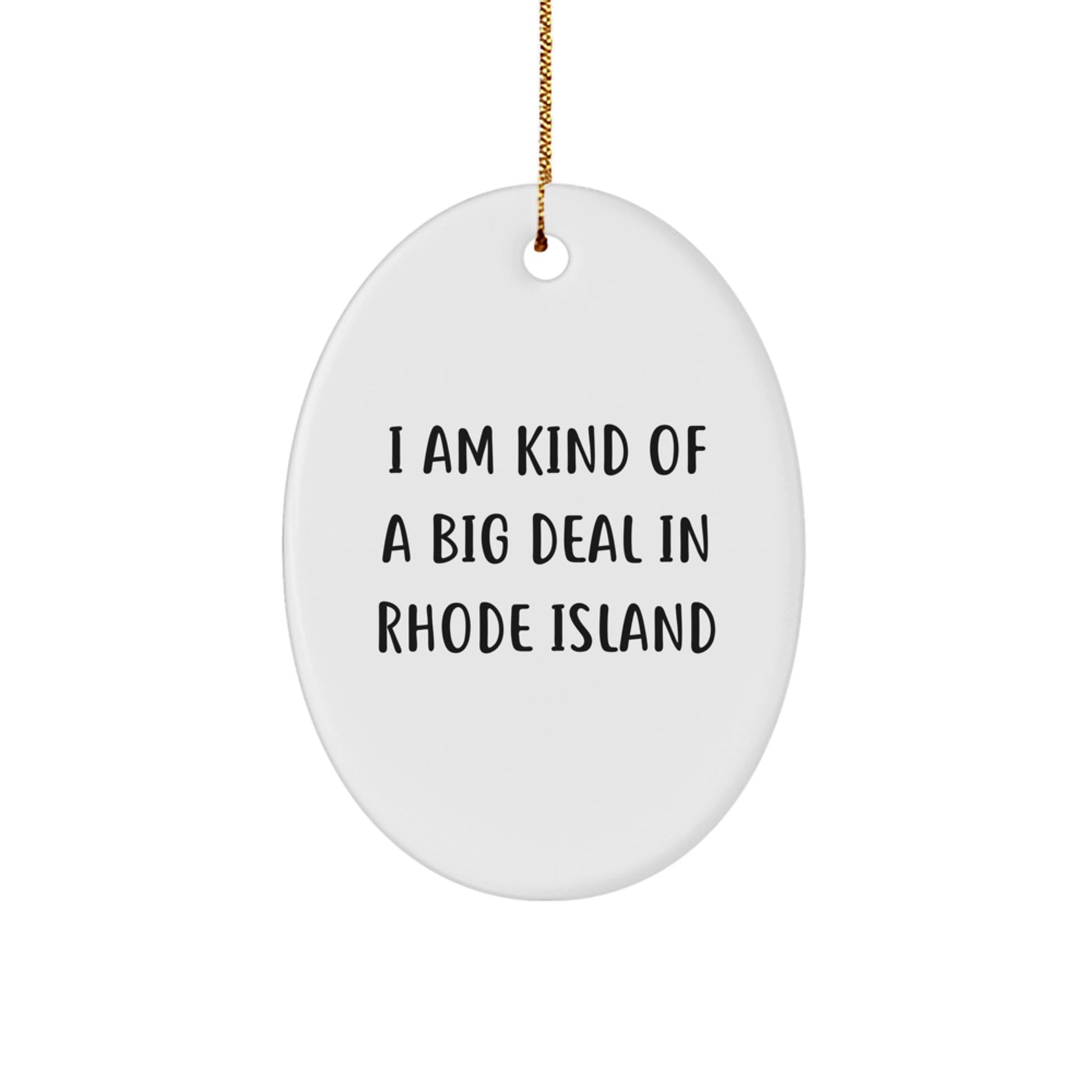 Rhode Island Christmas Oval Ornament Funny Quote Gifts from Friends and Family - I Am Kind Of A Prime Selection In Rhode Island - Image 1
