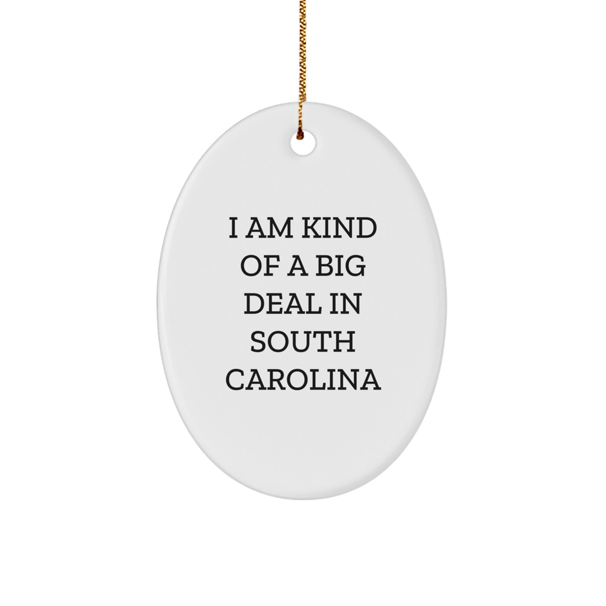 South Carolina Gifts from Men - Funny Oval Ornament - I Am Kind Of A Prime Selection In South Carolina, Unique Christmas Unique Gifts for Women, Friends, Family - Image 1