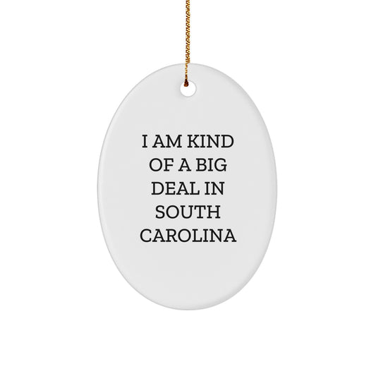 South Carolina Gifts from Men - Funny Oval Ornament - I Am Kind Of A Prime Selection In South Carolina, Unique Christmas Unique Gifts for Women, Friends, Family - Image 1