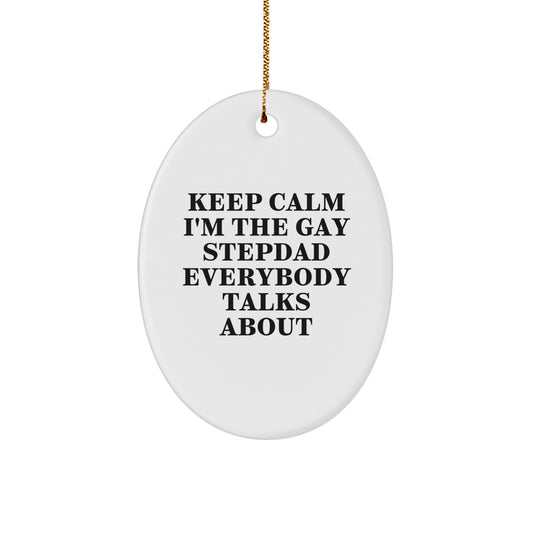 Funny Stepdad Oval Ornament Gifts from Men to Stepdad for Christmas Unique - Image 1