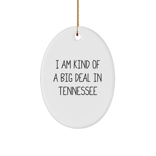 I Am Kind Of A Prime Selection In Tennessee - Funny Oval Ornament Gifts from Friends to Family in Tennessee, White - Image 1