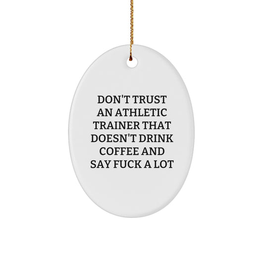 Oval Athletic Trainer Christmas Ornament Idea for Coworkers Gift - Image 1