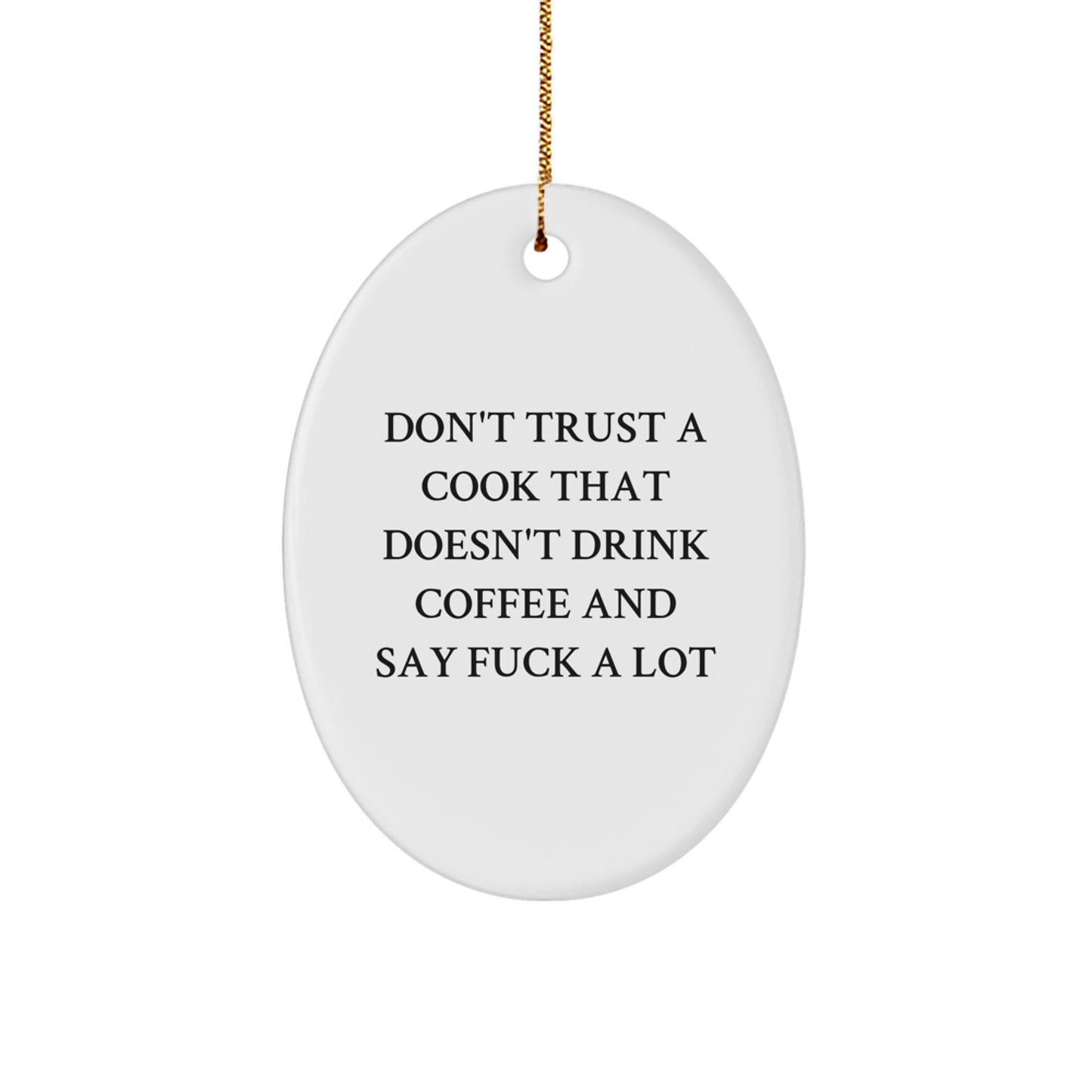 Funny Cook Gifts from Men, Unique Oval Ornament for Cook, Christmas Unique Gifts - Image 1