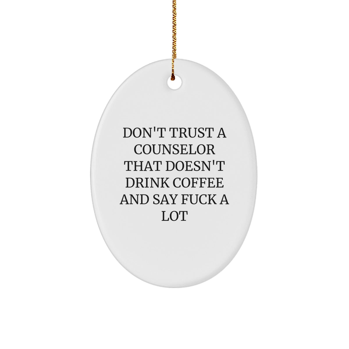 Family Treasure Christmas Ornament Gift for Counselor Coffee & Cussing - Image 1