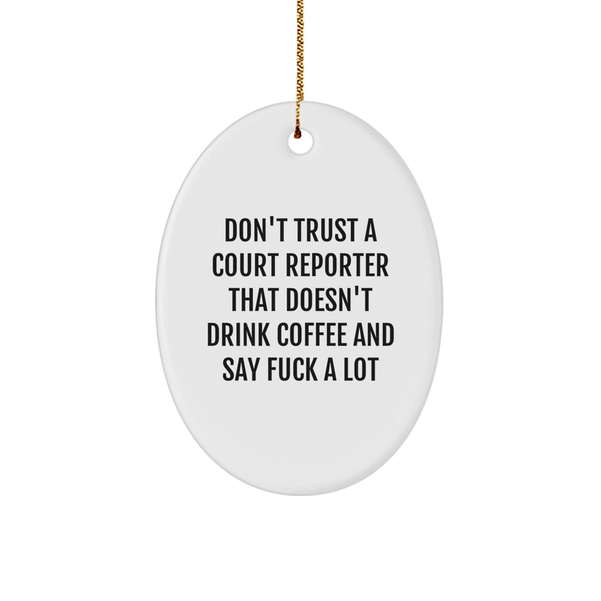 Funny Court Reporter Oval Ornament, Gifts from Friends for Court Reporter, Unique Christmas Unique Gifts - Image 1