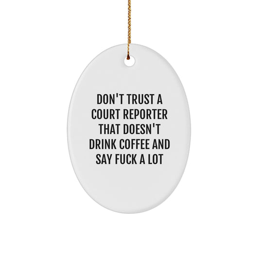 Funny Court Reporter Oval Ornament, Gifts from Friends for Court Reporter, Unique Christmas Unique Gifts - Image 1