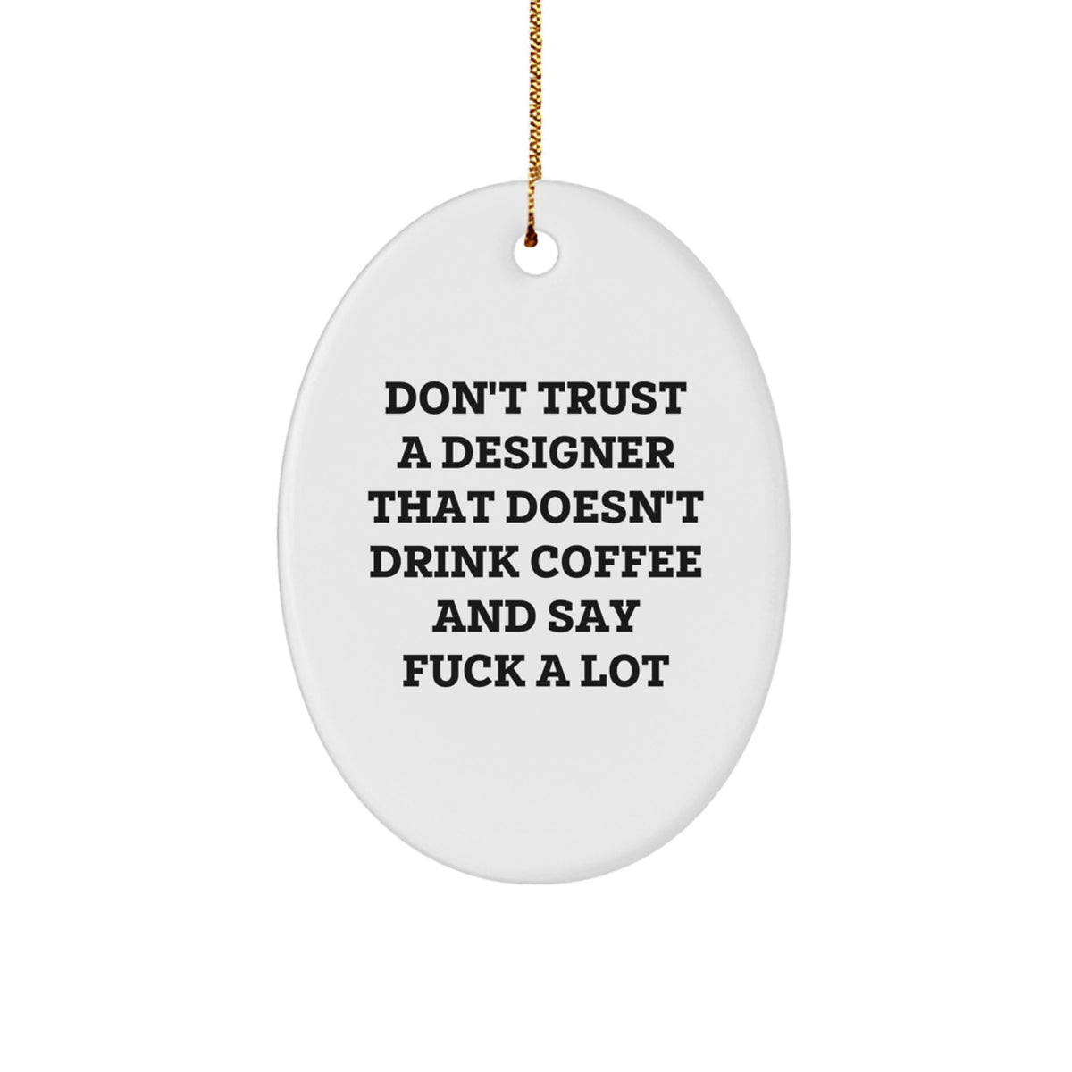 Designer Oval Ornament for Coworkers Idea Christmas Surprise Gift - Image 1