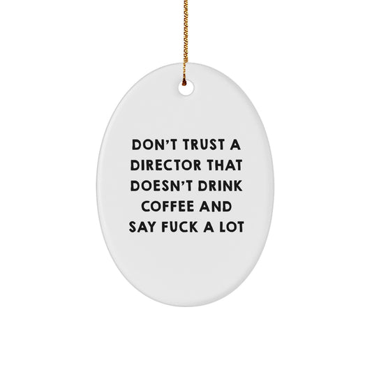 Director Keepsake Christmas Ornament for Him Gift – Coffee & Cuss Quote - Image 1