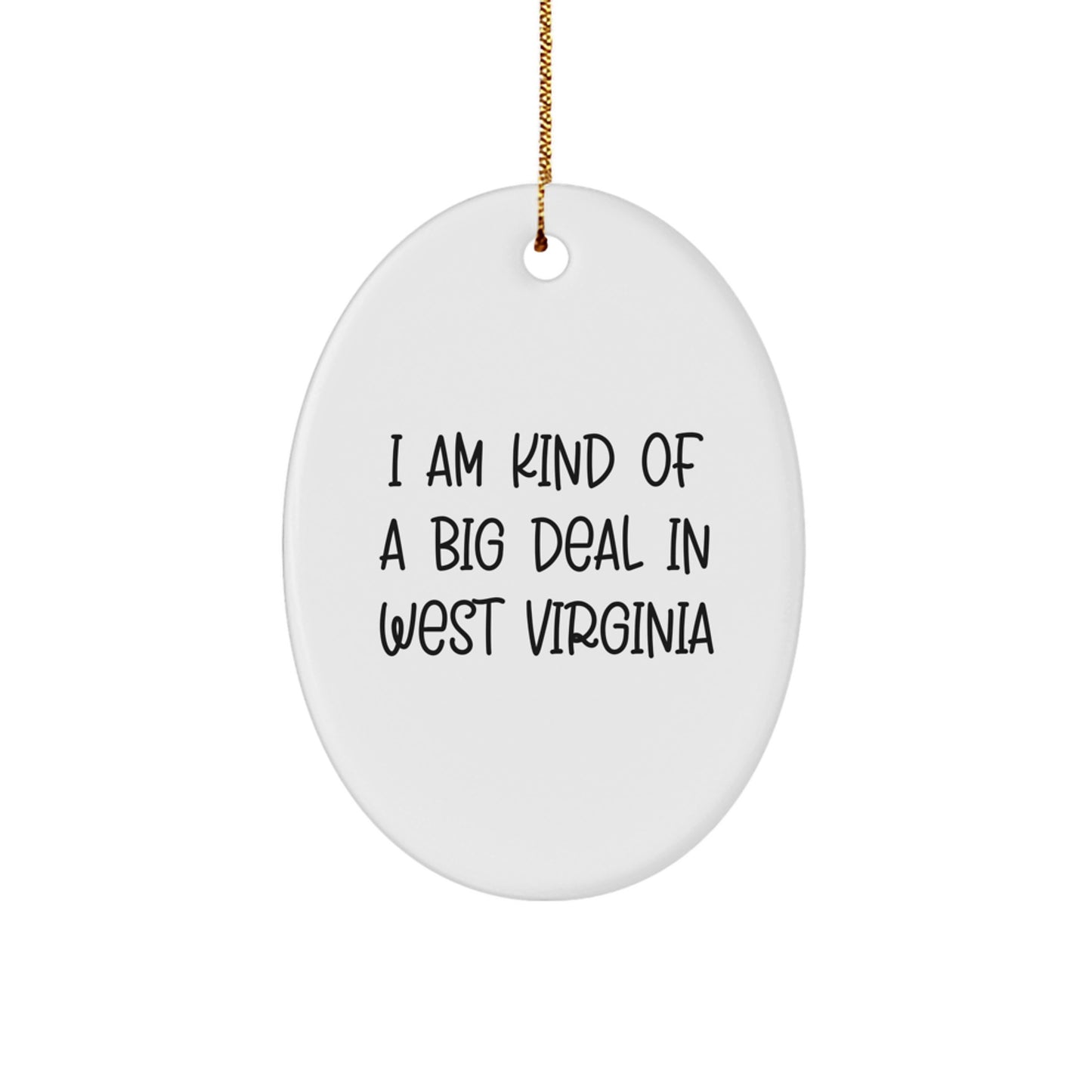 Funny West Virginia Oval Ornament Gifts for Men Women from Friends, West Virginia Gift Ideas, Oval Ornament for Christmas Unique Decorations - Image 1