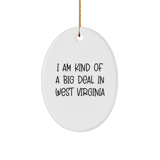 Funny West Virginia Oval Ornament Gifts for Men Women from Friends, West Virginia Gift Ideas, Oval Ornament for Christmas Unique Decorations - Image 1