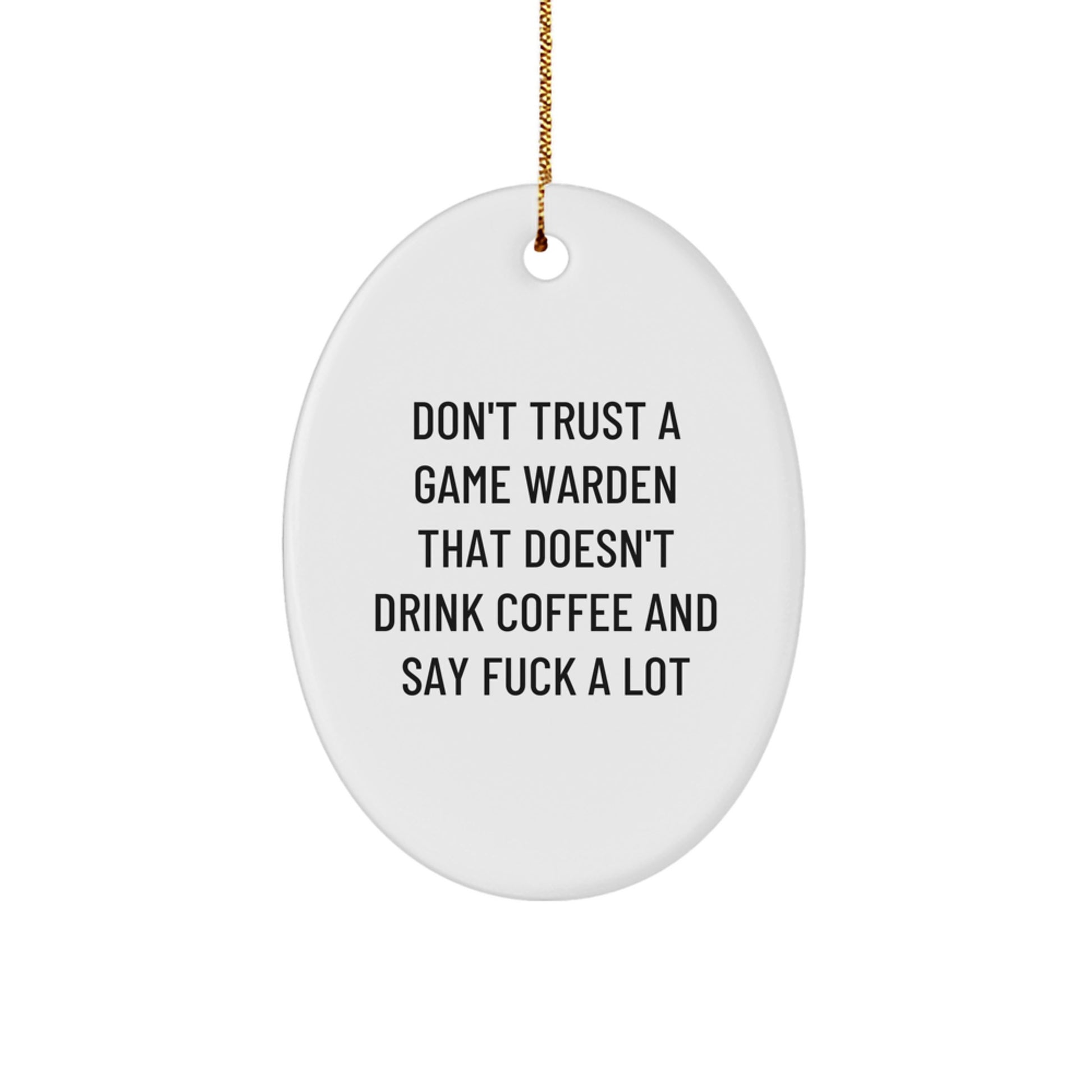 Funny Game Warden Oval Ornament Gifts from Men to Friends for Christmas Unique - Image 1