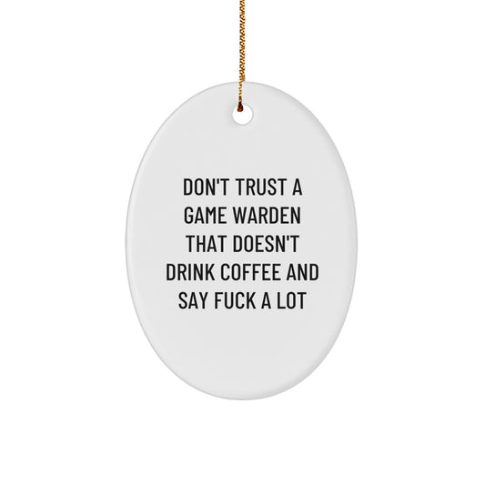 Funny Game Warden Oval Ornament Gifts from Men to Friends for Christmas Unique - Image 1