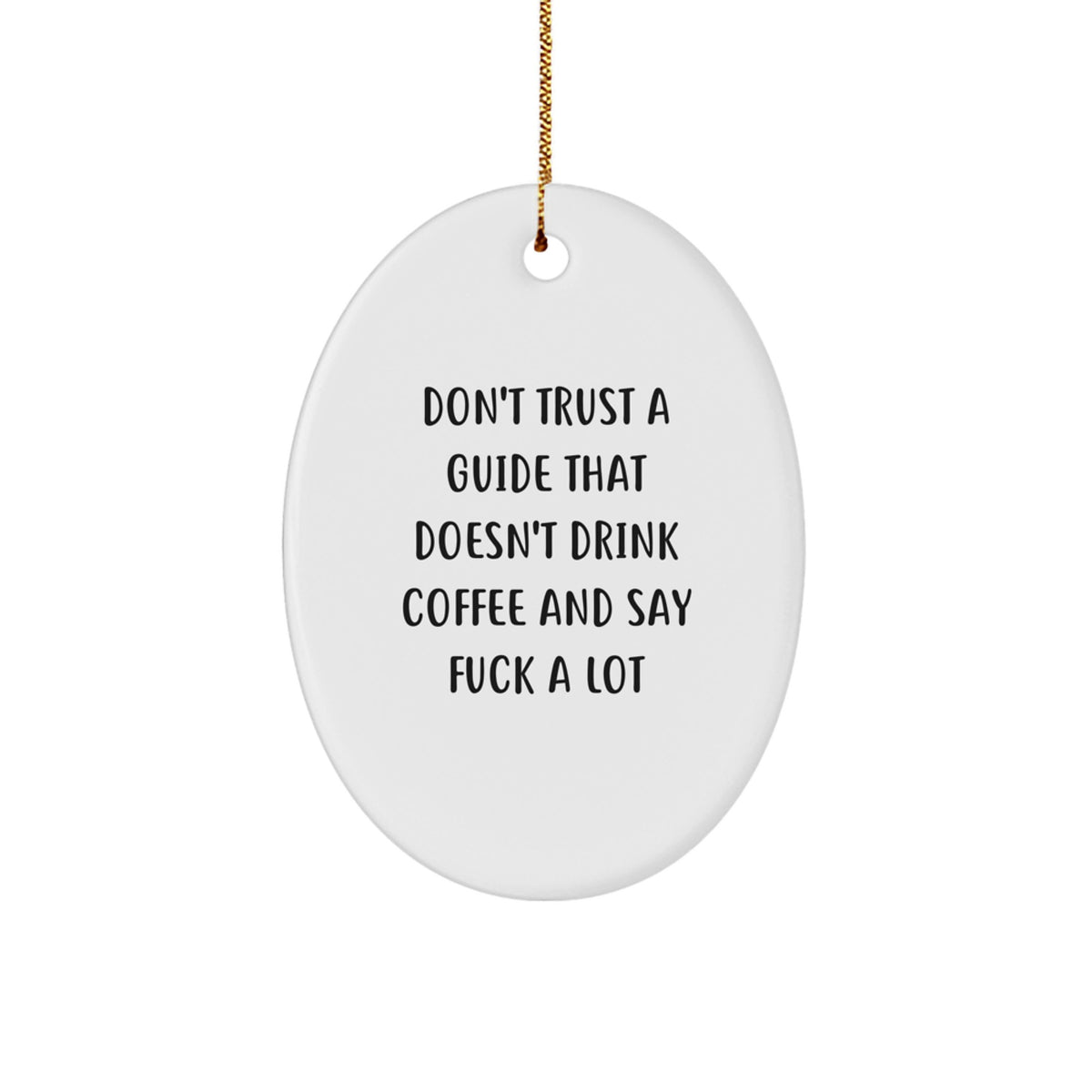 Coffee Guide Oval Christmas Ornament Idea for Coworkers Gift - Image 1