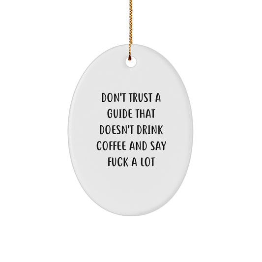 Coffee Guide Oval Christmas Ornament Idea for Coworkers Gift - Image 1
