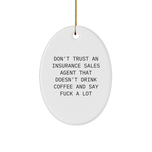 Insurance Sales Agent Favorite Oval Christmas Ornament for Kids Gift - Image 1