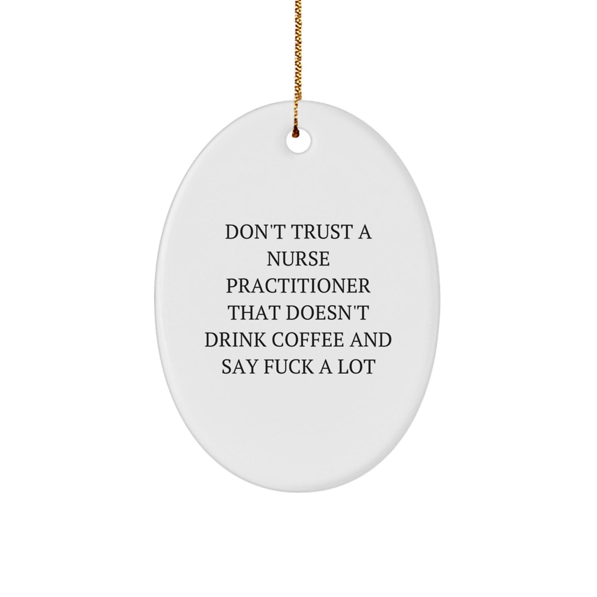 Funny Nurse Practitioner Gifts from Friends for Men and Women - Oval Ornament for Christmas Unique Presents - Image 1