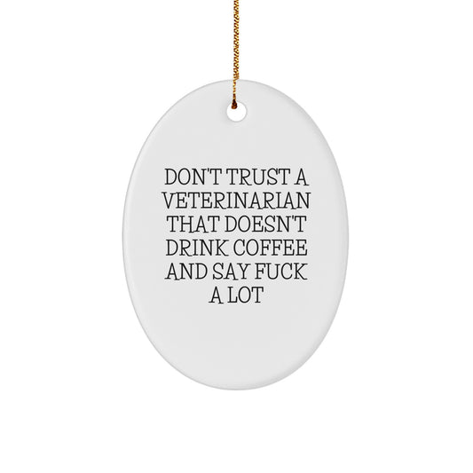 Funny Veterinarian Oval Ornament Gifts from Men Women Friends Coworkers Family - Christmas Unique Christmas Unique Gifts for Veterinarian - Image 1