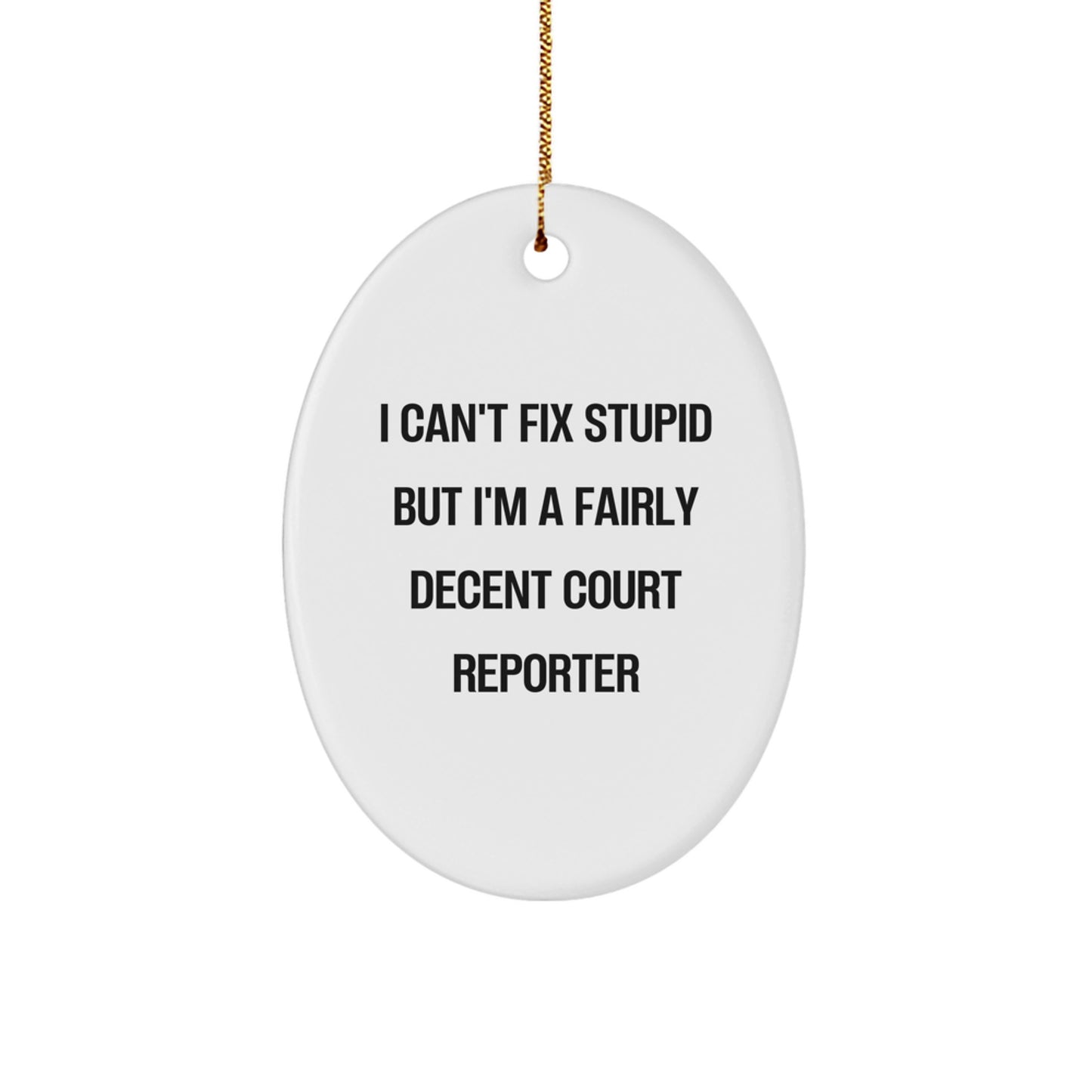 Funny Court Reporter Gifts from Men, Women, Friends, Coworkers, Family, Court Reporters, Oval Ornament, Christmas Unique Gifts - Image 1