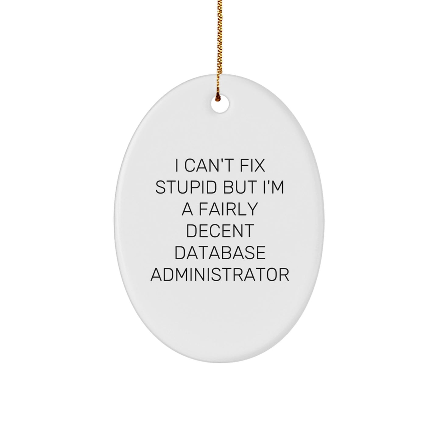 Funny Database Administrator Oval Ornament Gifts from Men to Friends - Unique Christmas Memorable Presents for Database Administrators - Image 1