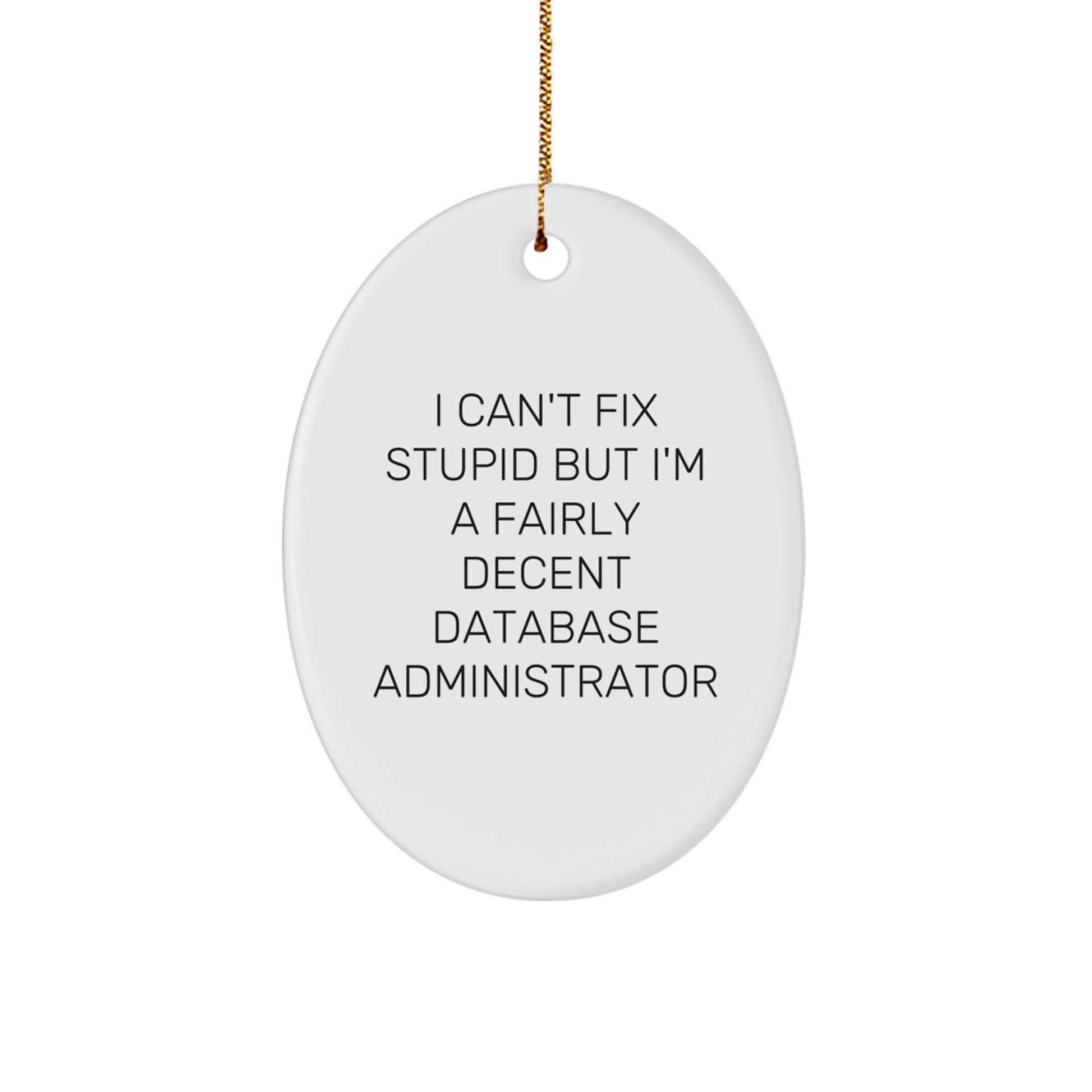 Funny Database Administrator Oval Ornament Gifts from Men to Friends - Unique Christmas Memorable Presents for Database Administrators - Image 1