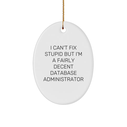 Funny Database Administrator Oval Ornament Gifts from Men to Friends - Unique Christmas Memorable Presents for Database Administrators - Image 1