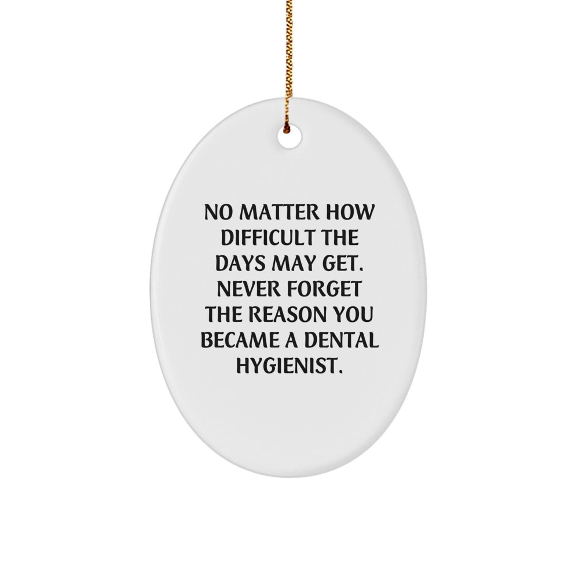 Inspirational Dental Hygienist Gifts from Friends Christmas Oval Ornament for Dental Hygienist, Funny Quote - Never Forget The Reason You Became - Unique Christmas Unique Gifts for Men - Image 1