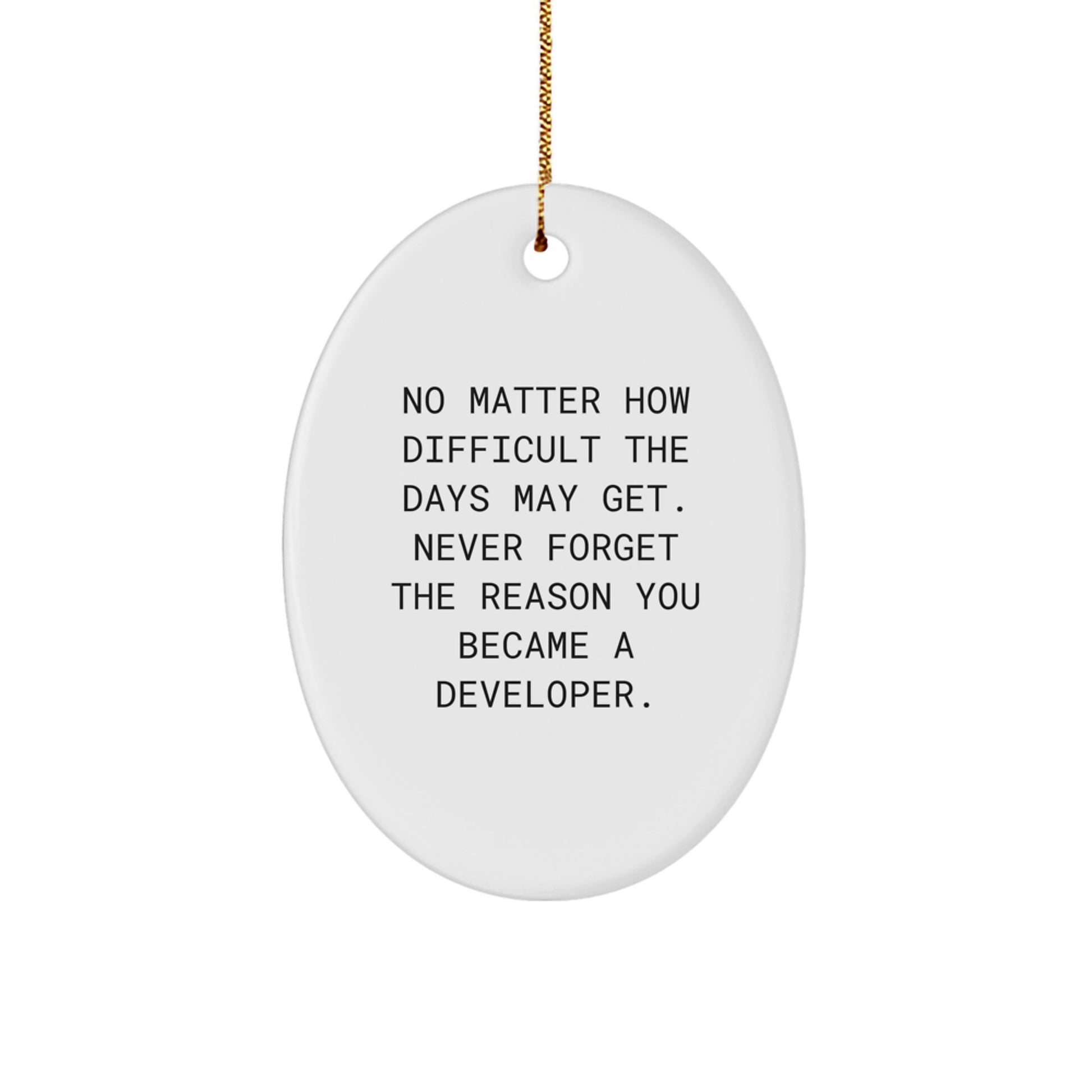 Inspirational Developer Oval Ornament Gifts from Men Friends, Perfect Christmas Unique Gifts for Him Her Coworkers Family - Image 1