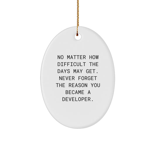 Inspirational Developer Oval Ornament Gifts from Men Friends, Perfect Christmas Unique Gifts for Him Her Coworkers Family - Image 1