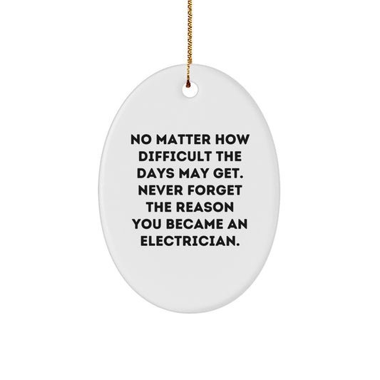 Gifts from Family and Friends for Electrician - Oval Ornament, Inspirational Quote, Christmas Unique Gifts - Image 1