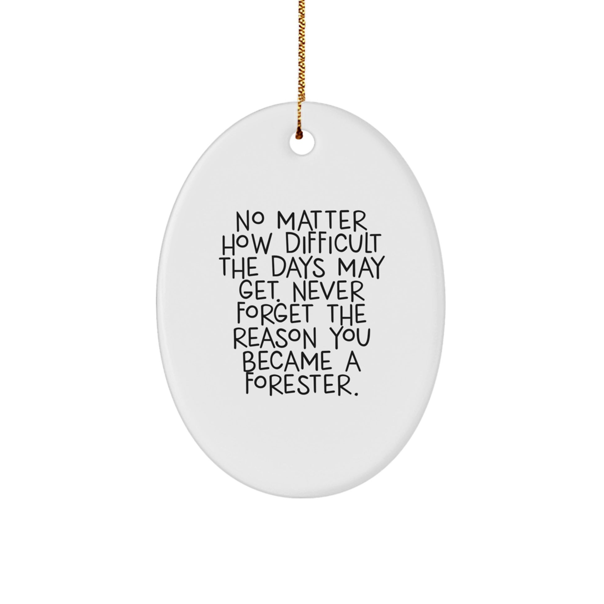 Funny Forester Oval Ornament Gifts from Men to Forester Friends and Family for Christmas Unique Presents - Image 1