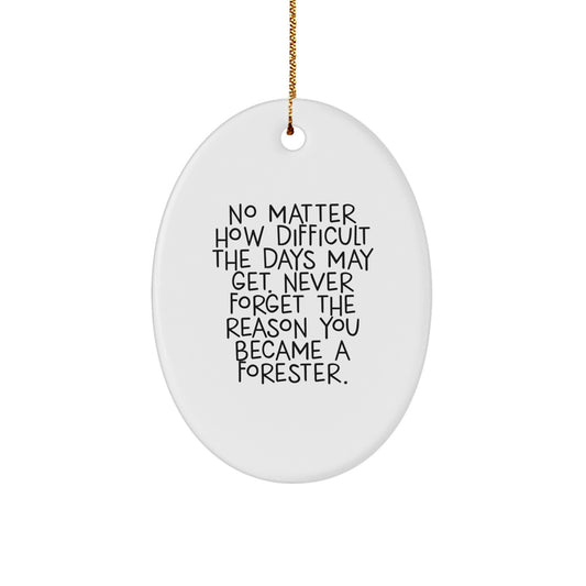 Funny Forester Oval Ornament Gifts from Men to Forester Friends and Family for Christmas Unique Presents - Image 1
