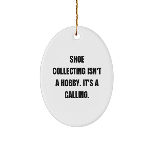 Shoe Collecting Oval Ornament Keepsake Gift for Him – Christmas - Image 1
