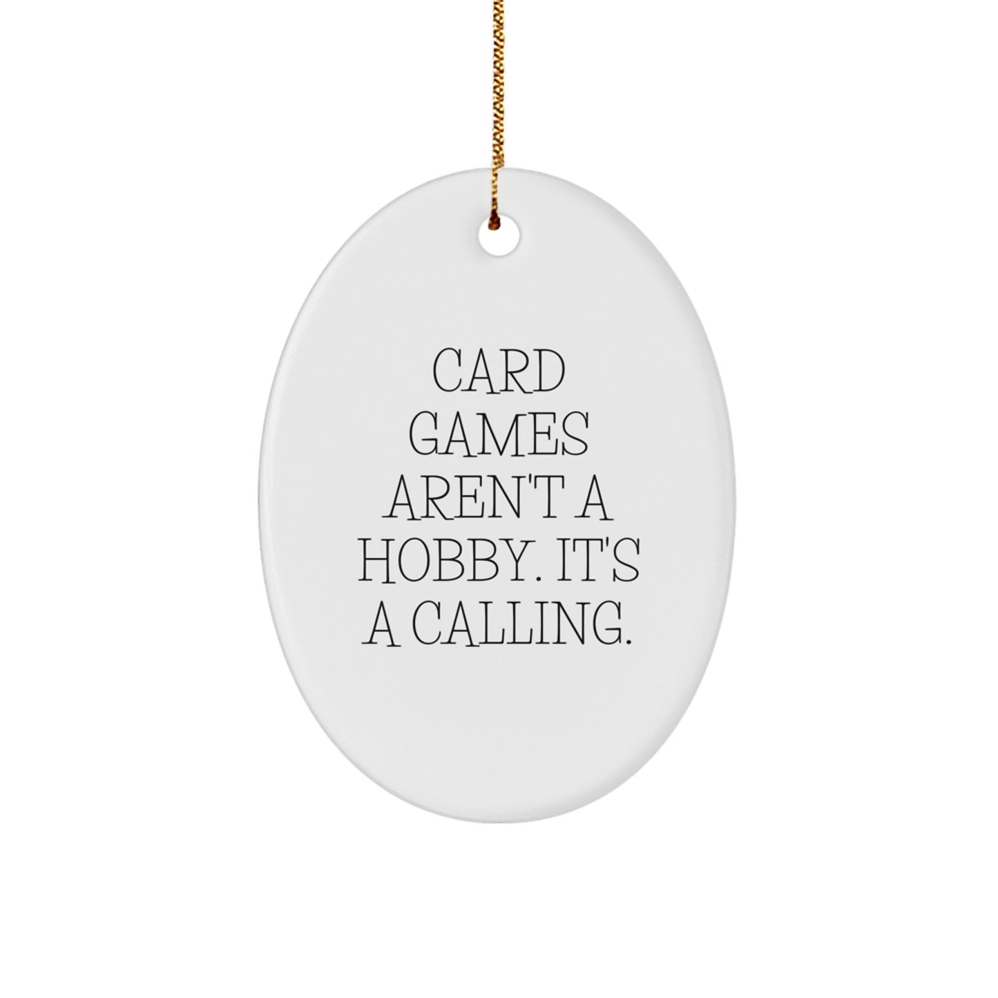 Funny Card Games Oval Ornament Gifts from Friends for Card Game Enthusiasts - Handcrafted for Men Women Coworkers Family Christmas Unique Decorations - Image 1