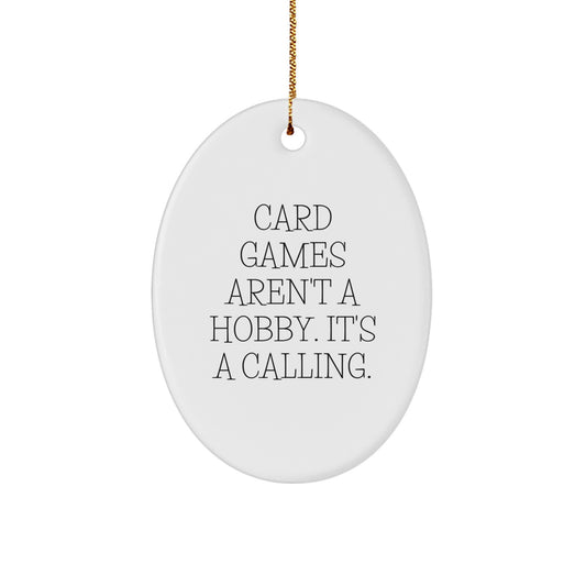 Funny Card Games Oval Ornament Gifts from Friends for Card Game Enthusiasts - Handcrafted for Men Women Coworkers Family Christmas Unique Decorations - Image 1