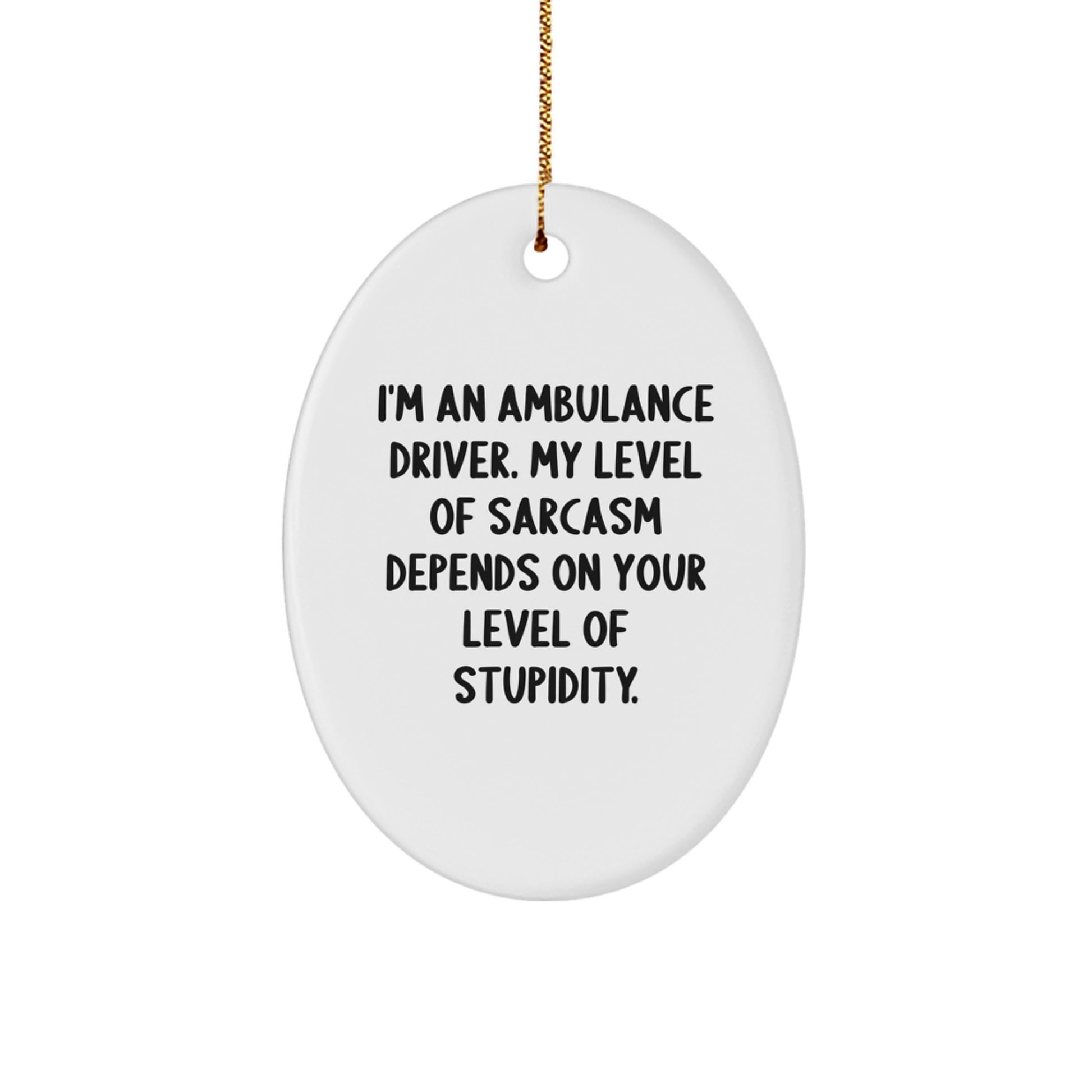 Funny Ambulance Driver Oval Ornament Gifts for Ambulance Driver from Friends, Coworkers or Family - Christmas Unique Gifts - Image 1