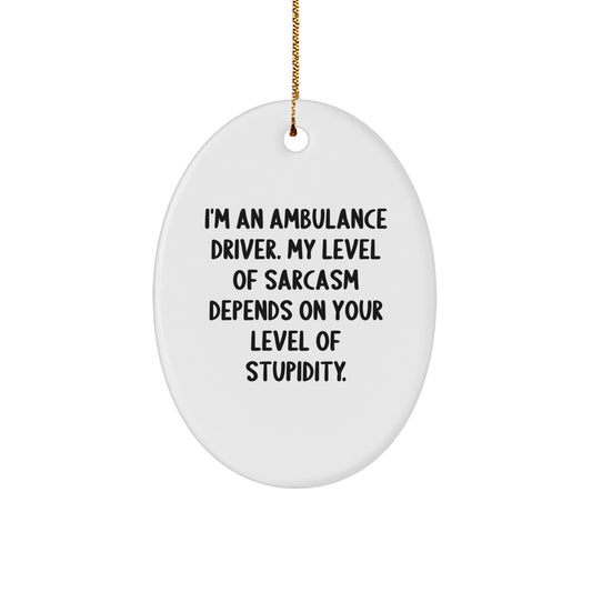 Funny Ambulance Driver Oval Ornament Gifts for Ambulance Driver from Friends, Coworkers or Family - Christmas Unique Gifts - Image 1