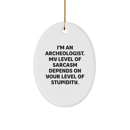 Gifts from Archeologists - Funny Oval Ornament - Inspirational Christmas Unique Gifts for Archeologist Friends Family - Image 1