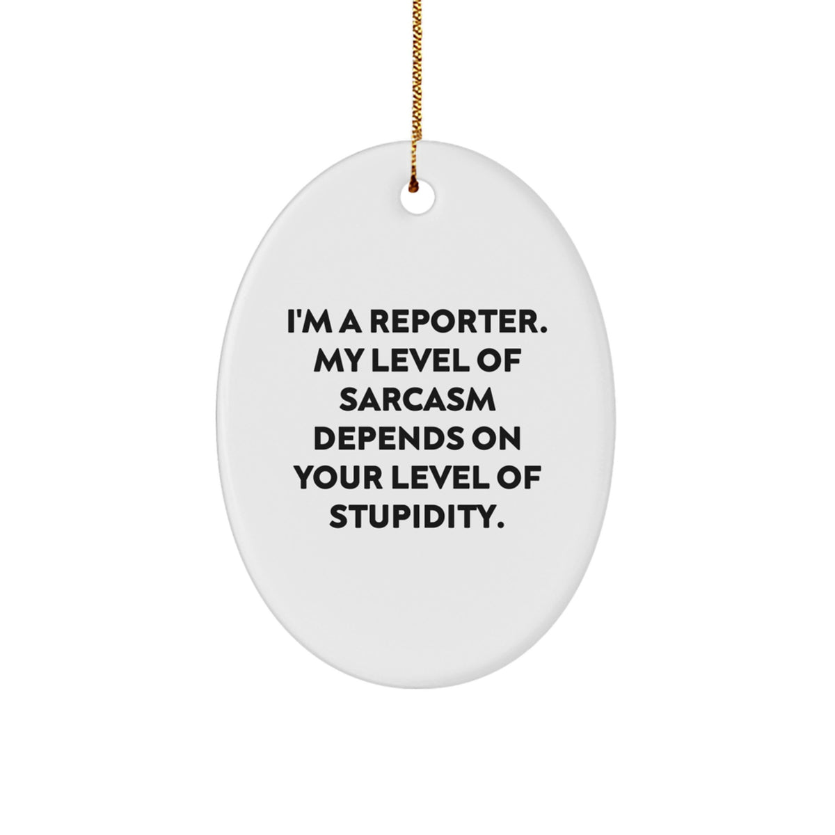 Reporter Oval Ornament Christmas Unique Gift for Her Present I'm A Reporter - Image 1