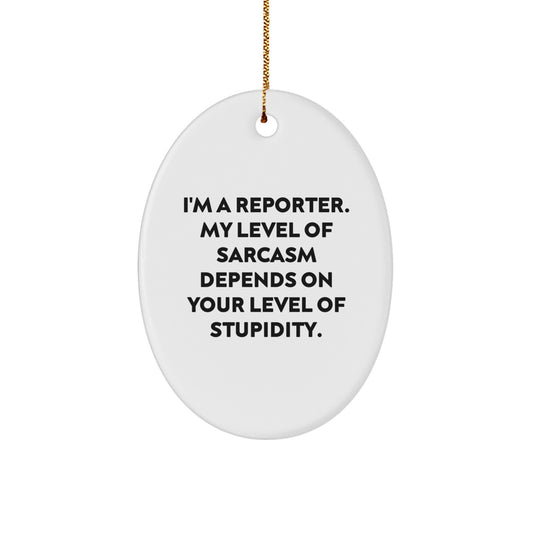 Reporter Oval Ornament Christmas Unique Gift for Her Present I'm A Reporter - Image 1