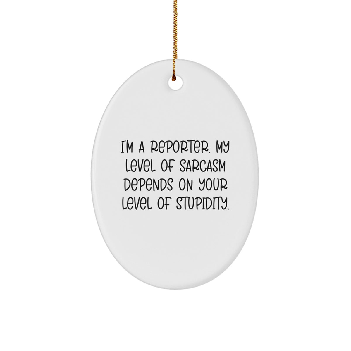 Reporter Oval Ornament Sarcastic Christmas Unique Gift for Friends Novelty - Image 1